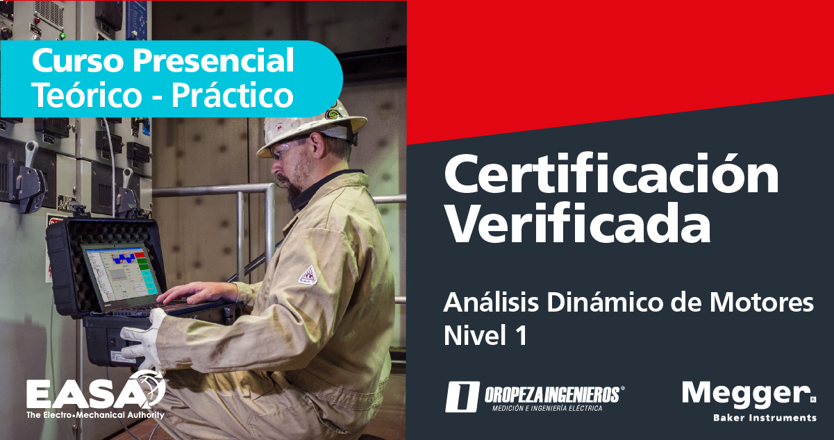 Certificación de Análisis Dinámico de Motores Eléctricos Nivel 1 Megger Baker Instruments